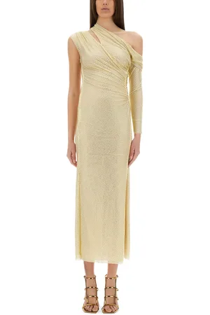 Self-Portrait Midi dress draped with rhinestones