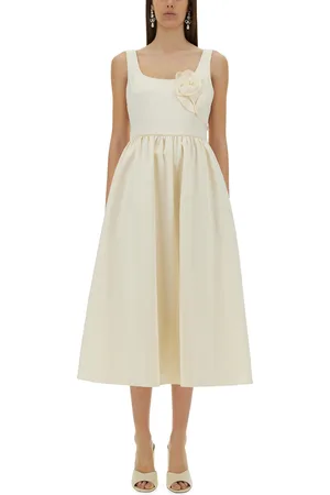 Self-Portrait Midi dress with floral appliqués