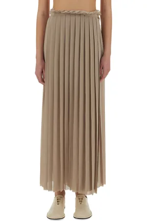 Ami Long pleated skirt