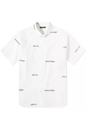 Balenciaga Men Short sleeved Shirts - Men's All Over Logo Short Sleeve Shirt in , Size | END. Clothing