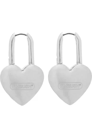 Ambush Fire heart-padlock Earrings - Red