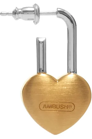 Ambush Fire heart-padlock Earrings - Red