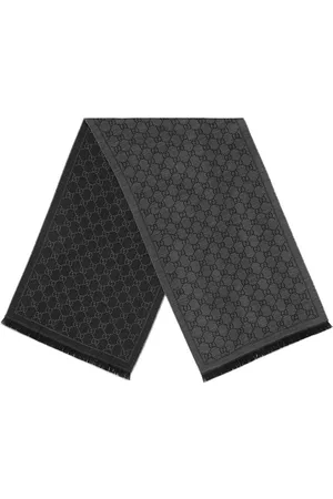 Gucci GG jacquard pattern knit scarf - Grey