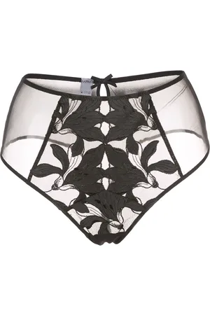 FLEUR DU MAL Lily embroidered high-waisted thong
