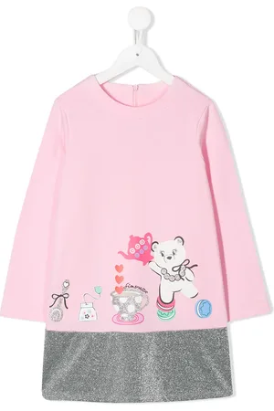 Simonetta Glitter hem sweatshirt dress