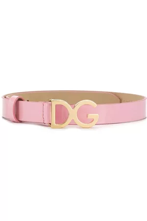 Dolce & Gabbana Belts - DG-logo patent leather belt - Pink