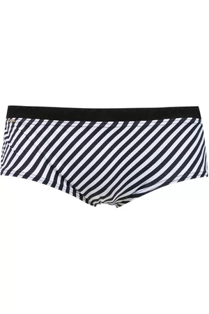 AMIR SLAMA Men Swim Shorts - Striped swim briefs - Black
