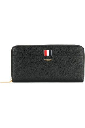 Thom Browne Grosgrain-tab leather continental wallet