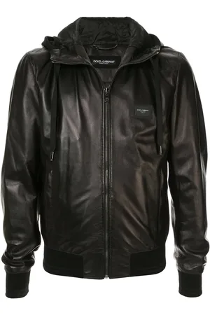Dolce & Gabbana Logo-tag leather jacket