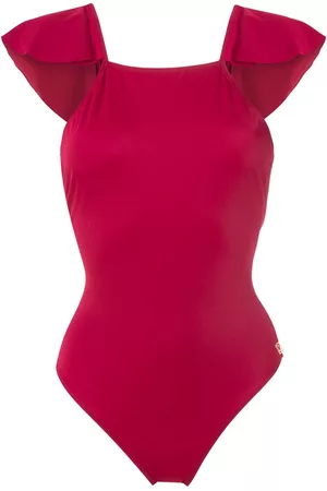 Brigitte Women Swimwear - Ruffled back swimsuitsw - Red