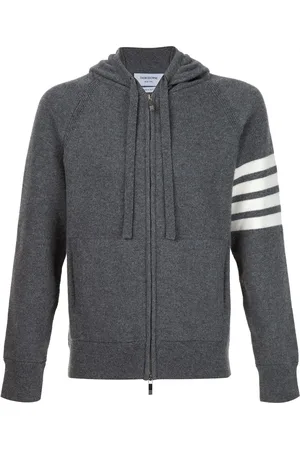 Thom Browne 4-Bar Zip-Up Cashmere Hoodie