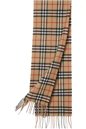 Burberry Girls Winter Scarves - The Mini Classic Vintage Check Cashmere Scarf - Neutrals