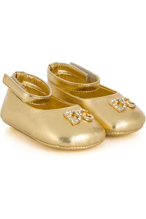 Dolce & Gabbana Foiled leather ballerina shoes