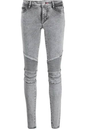 Philipp Plein Acid-wash skinny jeggings