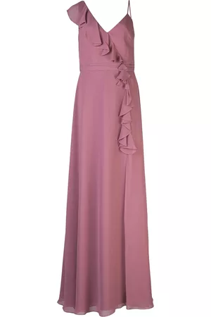 Marchesa Notte Women Bridesmaid Dresses - Ruffle trim bridesmaid gown - Purple