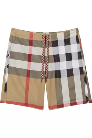 Burberry Men Swim Shorts - Exploded Check swim shorts - Neutrals