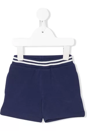 Moncler Shorts - Striped waist track shorts - Blue