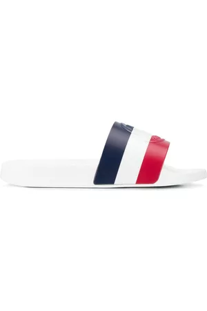 Moncler Striped sliders - White