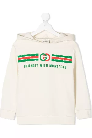 Gucci Boys Hoodies - Logo print hoodie - Neutrals