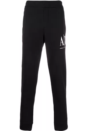Armani Exchange Logo embroidered track pants - Black