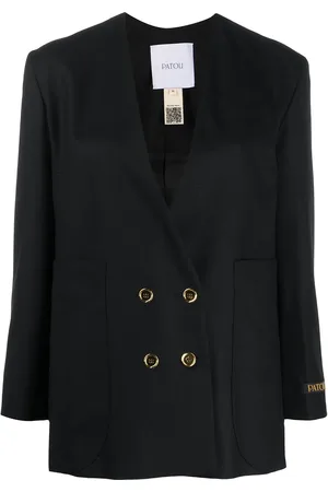 Patou Collarless double-breasted blazer