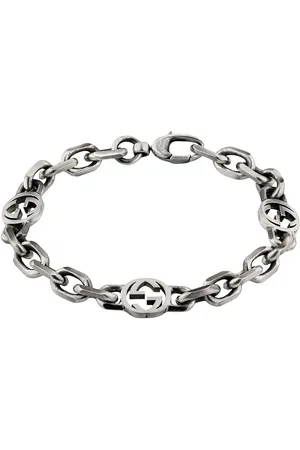 Shop Gucci GGard Snake Motif Sterling Silver Bracelet