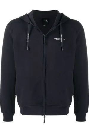 Armani Exchange Logo print zipped hoodie