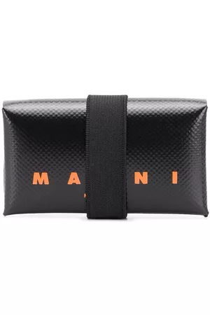 Marni Men Wallets - Logo print leather wallet - Black