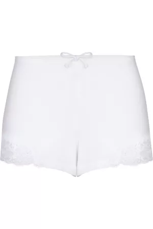 La Perla Lace-trim cotton shorts - White