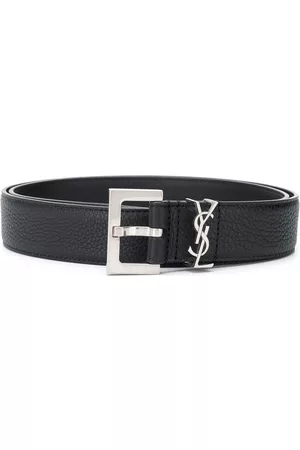 Saint Laurent Grained leather belt - Black