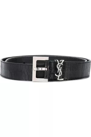 Saint Laurent Men Belts - Monogram logo belt - Black