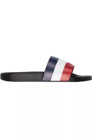 Moncler Men Sandals - Basile tri-stripe slides - Black