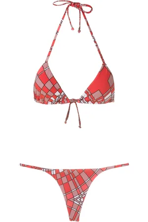 AMIR SLAMA Geom??trico triangle bikini set