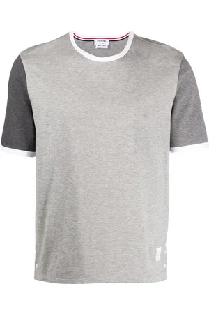 Thom Browne Tonal short-sleeve cotton ringer T-shirt