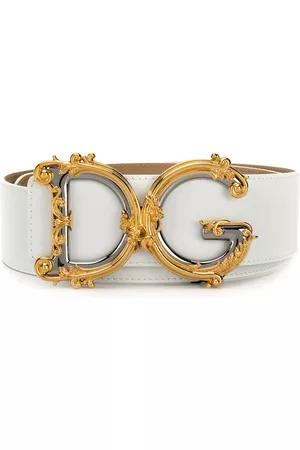 Dolce & Gabbana Women Belts - Baroque DG logo belt - White