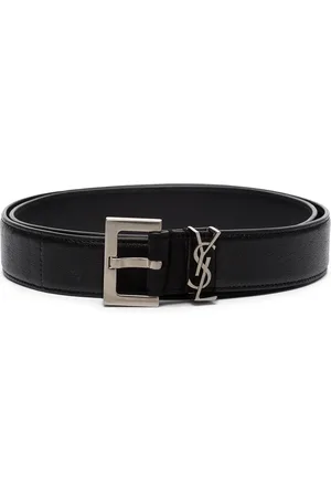 Saint Laurent Monogram-plaque buckled belt