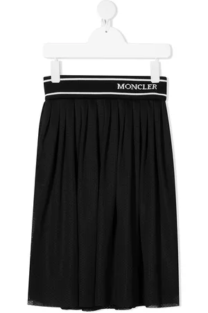 Moncler Girls Skirts - Logo waistband pleated skirt - Black
