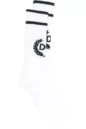 Dolce & Gabbana Men Sportswear - DG logo cotton socks - White