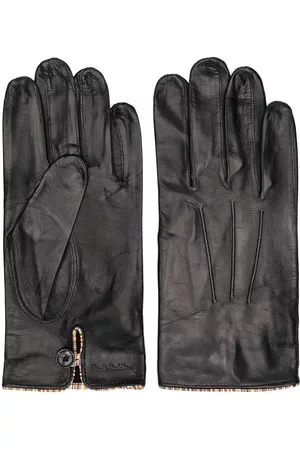 Paul Smith Men Gloves - Striped trim leather gloves - Black