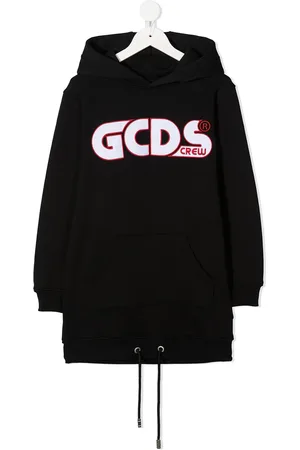 Gcds Kids color-block logo-print hoodie - White