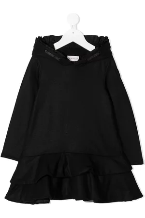 Moncler Hooded ruffle detail dress - Black