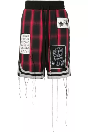 HACULLA Men Plaid Shorts - Patch-detail plaid shorts - Red