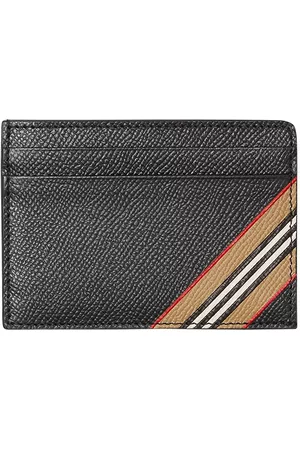 Burberry Men Wallets - Icon-stripe grained cardholder - Black
