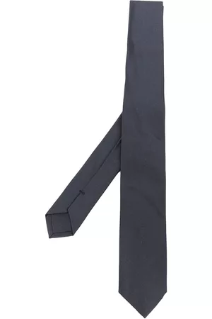 Jil Sander Men Bow Ties - Horizontal-stripe pattern silk tie - Grey