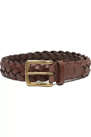 Ralph Lauren Men Belts - Vegan leather braided belt - Brown