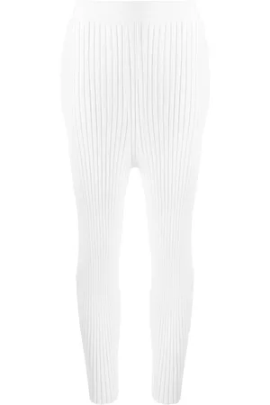 Stella McCartney Ribbed high-waisted leggings - White