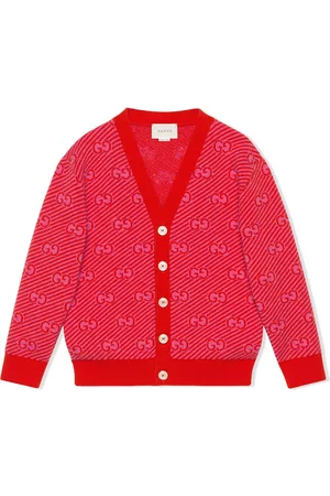 Gucci Boys Sweatshirts - GG wool cardigan - Red