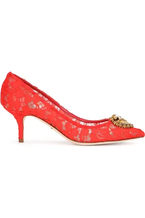 Dolce & Gabbana Heart plaque lace pumps