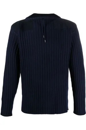 N.PEAL Drawstring-neck ribbed sweater