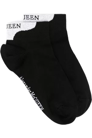 Alexander McQueen Logo-embroidered socks - Black